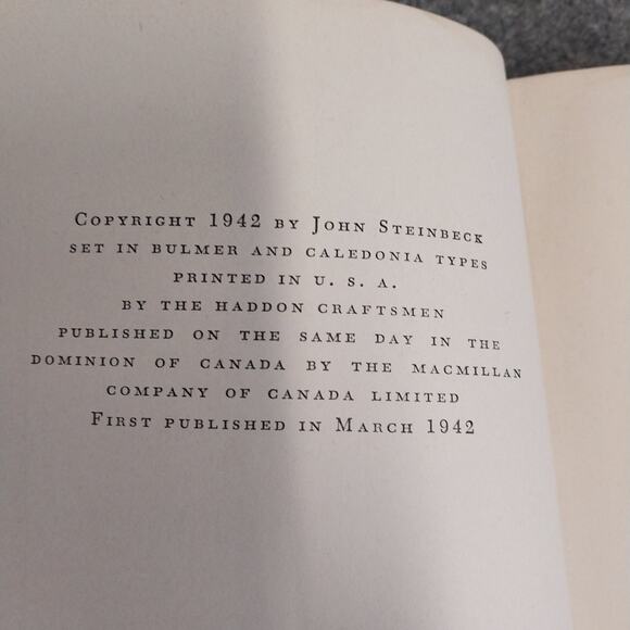John Steinbeck the Moon Is Down 1942 TRUE 1st Edition & Printing HC DUST JACKET - Picture 5 of 6